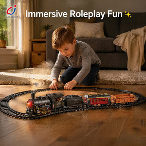 Jouet <span class=keywords><strong>de</strong></span> <span class=keywords><strong>train</strong></span> <span class=keywords><strong>électrique</strong></span> rétro en métal, version alliage, avec éclairage intelligent, son et fumée, <span class=keywords><strong>de</strong></span> la marque Chengji - Product Image 3