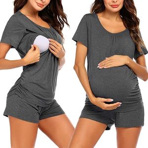 Pigiama premaman da donna, pigiama da allattamento al seno, pigiama morbido Set Casual Postpartum, abbigliamento premaman a strati - Product Image 4