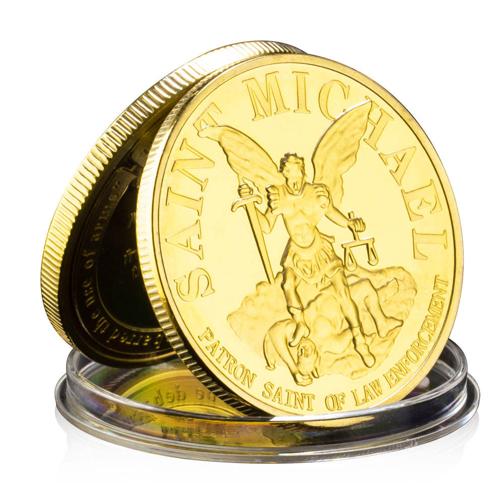 Saint Michael Challenge Coin 2nd Amendment Commemorative Metal Gift Gold  Plated Collectible Coin| Alibaba.com