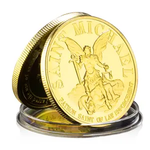Koin koleksi Saint Michael Challenge 2 hadiah koleksi koin peringatan berlapis emas