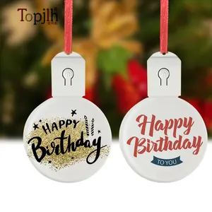 Ébauches personnalisées blanc acrylique lumière LED ornements ébauches de sublimation pendentifs d'arbre de Noël décoration suspendue