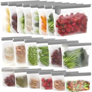 Huamaohengchun - Recipientes Reutilizables para Almacenamiento de Alimentos, Libres de BPA, Aptos para Congelador, Tamaño de un Galón/Cuarto de Galón, Bolsas para Sándwiches Herméticas (8 Galones 6 - Product Image 5