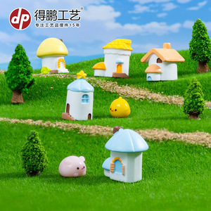 Casa de Verano en Miniatura, Manualidades de Resina, Adorno de Escritorio DIY, Decoraciones de Estilo de Dibujos Animados - Product Image 5