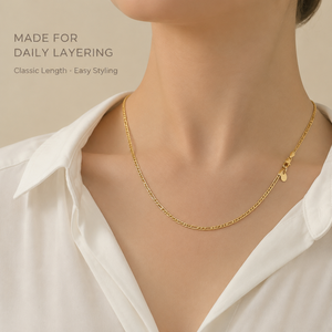 Hot Sale Stainless Steel 18K Gold Figaro Chain Necklace Unisex Hip Hop Layered Necklaces Wholesale - Product Image 6