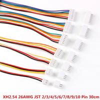 20Pcs10set JST XH2.54 XH 2.54mm fil câble connecteur 2/3/4/5/6/7/8/9/10 broches pas mâle femelle prise 30cm longueur de fil 26AWG