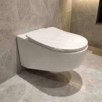 WC mural en céramique gain de place, cuvette suspendue moderne pour salle de bain, avec abattant à fermeture douce