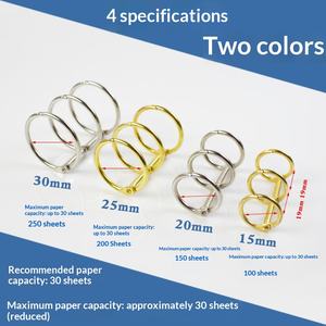 Anillas Metálicas para Hojas Sueltas, Anillas para Encuadernación de 3 Anillos, para Calendarios, Cuadernos, Manualidades (15mm-30mm, Plateado/Dorado, Personalizable) - Product Image 4