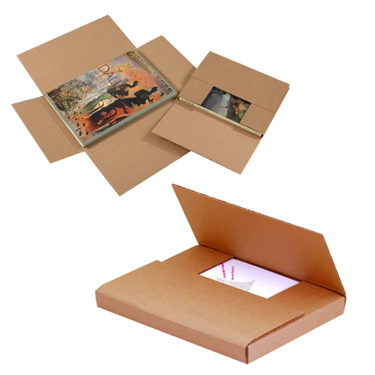 High quality strong hard 2mm E flute corrugated Cardboard Book Wrap Box Twist Mailer box for book packaging