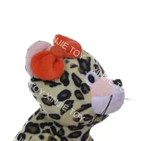 Bambola originale personalizzata morbida carina farcita peluche simulazione piccolo leopardo peluche papillon animale personalizzato 15 cm peluche