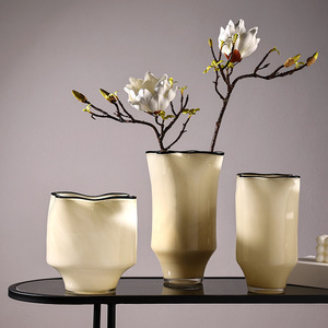 Modern Creative Pleated Large Capacity Glass <b>Vase</b> Desktop Glass Art Glass <b>Set</b> - Product Image 1