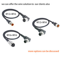 Konektor Bundar M16 Kabel Harness 3/4/5/6/7/8/12 Kutub Pria Wanita Lurus Sudut Sambungan Berulir IP40 Inti Tembaga Elektronik