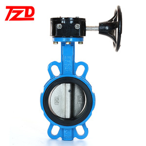 Tzd Tangzheng Turbine Wafer Butterfly Valve D371X 10 16Q DN100 Ductile Iron Soft <b>Seal</b> Throttling Regulating Type - Product Image 3