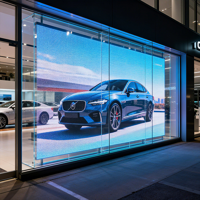 Crystal Film Led Screen Flexible Self Adhesive Transparent P4 P6 P8 P10 Full Color Glass Window Advertising Display Panel
