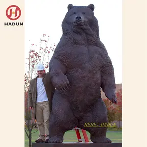 户外街道大型青铜站立强力熊雕塑雕像
