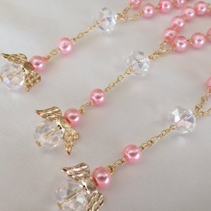 Acrilico Braccialetto Rosa Braccialetto di Perline Rosarios Catolicos Braccialetto <span class=keywords><strong>con</strong></span> Le Ali di <span class=keywords><strong>Angelo</strong></span> - Product Image 4