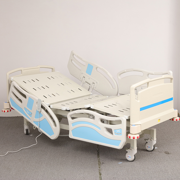 Muebles de hospital Equipo de cama plegable para pacientes Cama de hospital eléctrica giratoria de cinco funciones para cuidados de salud