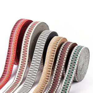 Ruban Jacquard Personnalisé <span class=keywords><strong>Xinran</strong></span> Écologique Confortable 5 CM (50mm) 100% Polyester pour Textile de Maison avec Logo Personnalisé - Product Image 1