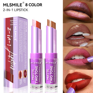 Schlussverkauf Lippenstift-Set matt wasserfest 2 in 1 und matt Make-up lang anhaltender wasserfester Samt-Lippenstift - Product Image 1