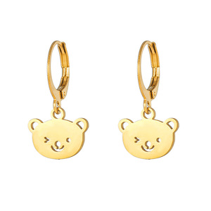 Pendientes de acero de titanio a la moda con diseño de animales del zodíaco, mariposa, oso, abeja, para mujer, joyería ligera de lujo - Product Image 5