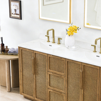 Meuble-lavabo de salle de bain moderne et personnalisé, design tressé, sur pied, de 23 à 72 pouces, fourni directement par l'usine