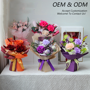 Mazzi di Natale personalizzati decorazione fiori di <span class=keywords><strong>Rose</strong></span> fiori secchi Bouquet <span class=keywords><strong>con</strong></span> scatola regalo <span class=keywords><strong>decorazioni</strong></span> per la casa Bouquet di fiori di <span class=keywords><strong>Rose</strong></span> naturali - Product Image 2