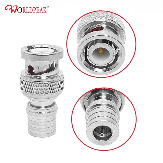 Fast Shipping RF Adapter Coax Coaxial Connector QMA Male Plug to BNC Male Plug Coaxial Adaptor for Antenna Wireless LAN Devices