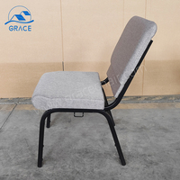Venta al por mayor Silla de Teatro de hierro acolchada apilable para auditorio Iglesia-mecedora sala de estar Hotel comedor muebles comerciales