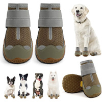 Chaussures et chaussettes pour animaux de compagnie, lot de 4, antidérapantes, respirantes, en microfibre et caoutchouc avec bandes réfléchissantes, vente en gros