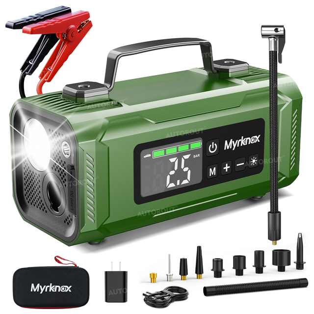 Portable 7-in-1 Car Jump Starter with air Pump Power Bank LED Light 150 Psi 12000mah for Motorcycle Car Truck SUV