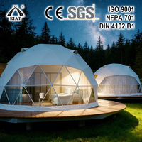 Tente dôme en acier galvanisé à chaud certifiée CE, quatre saisons, avec protection UV et grand espace pour le camping de luxe et le glamping