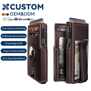 Portefeuille homme en cuir PU avec blocage RFID, <span class=keywords><strong>porte</strong></span>-cartes <span class=keywords><strong>pop</strong></span>-up, fin, en aluminium, avec pince à billets métallique – Grande Vente - Product Image 1