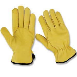 Gants de travail en cuir de vachette à texture grainée, durables, à usage général, pour hommes, pour la construction industrielle et la conduite, prix d'usine - Product Image 6