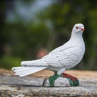 Statue de pigeon grandeur nature en résine, statue de colombe blanche, figurine de pigeons, ornements pour jardin, décorations animales de jardin