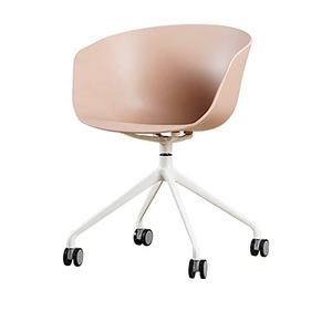 Sillón Giratorio <span class=keywords><strong>con</strong></span> <span class=keywords><strong>Ruedas</strong></span> de Plástico Blanco Nórdico para Sala de Estar u Oficina, Diseño Moderno para Exteriores - Product Image 2