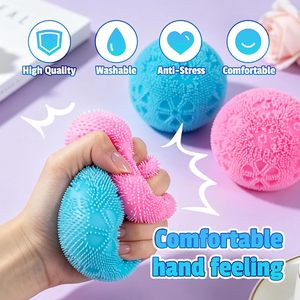 Balle anti-stress en velours doux en forme de visage souriant, colorée, sensorielle, jouet sensoriel pour enfants et bureau, vente en gros - Product Image 2