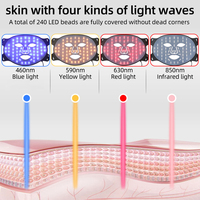 Masque facial LED portable 2026 le plus récent avec 240 LED, batterie 3000 mAh, certifié CE/FCC - Idéal pour les soins quotidiens et après l'effort