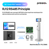 10.1 İnç Duvara Monte Edilebilir NFC'li HMI Tablet, RS485 PoE RJ12 RJ45 24/7 Çalışma, Kart Okuyucu, Ekran, OEM ODM özellikli Katılım Paneli