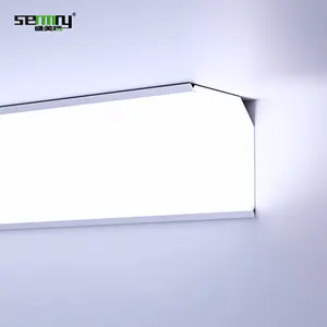 Profil Led sudut kabinet dapat disesuaikan profil aluminium Led sudut 90 derajat bentuk V untuk furnitur Strip Led