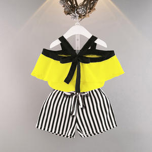 Ropa para Bebé Niña en Oferta, Top sin Mangas + Pantalones con Estampado de Rayas, Conjuntos de Ropa de Boutique de 2 Piezas para Niñas - Product Image 1