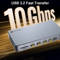 Station d'accueil professionnelle TB5 15-en-1 HDTV DP 140W PD USB3.2 10Gbps SD TF Ethernet 2.5G NVMe 8TB en alliage d'aluminium en stock pour MacBook Windows
