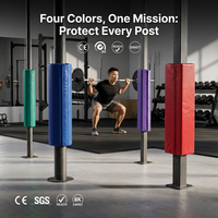 Enveloppe de protection cylindrique en mousse bleu vif pour poteau de gym, avec fermeture Velcro, pleine hauteur, pour salle de musculation
