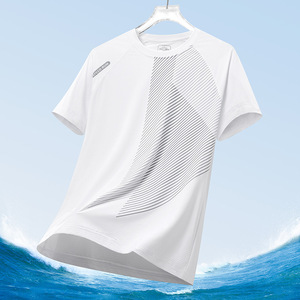 Camiseta de manga corta de verano para hombre, Camiseta deportiva de tenis y bádminton de seda helada, camiseta cultural informal para hombres jóvenes - Product Image 6