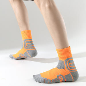 Kaus kaki olahraga profesional pria, Kaos Kaki lari, deodoran setengah tabung, handuk bawah kebugaran antimikroba Level Crew untuk maraton, basket - Product Image 3