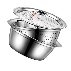 Tazón Multifuncional de Acero Inoxidable para Cocinar, Lavar y Servir, Apto para Estufas de Inducción, Gas y Eléctricas, Recipiente de Cocina - Product Image 1