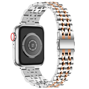 สายนาฬิกาสแตนเลสสตีล Seven Beads,สายนาฬิกาสำหรับ <span class=keywords><strong>Apple</strong></span> <span class=keywords><strong>Watch</strong></span> ซีรี่ย์<span class=keywords><strong>7</strong></span> 6 5 4 3 2 1ขนาด41มม. 45มม. 40มม. 44มม. - Product Image 2