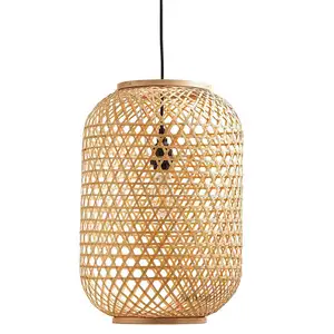 Lampes suspendues rotin en osier bambou abat-jour pour restaurant décoration