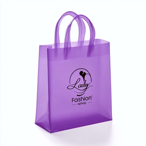 ถุงพลาสติกถุงช้อปปิ้งดีไซน์พกพาสำหรับใส่รองเท้าเสื้อผ้าทำจาก PE พิมพ์ลายได้ตามต้องการ - Product Image 1