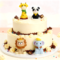 Hiasan Kue Ulang Tahun Bentuk Hewan Lucu Kemasan Individual NewNY, Topping Kue Gula HALAL, Dapat Dimakan untuk Bahan Kue