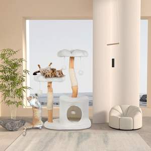 <span class=keywords><strong>Arbre</strong></span> <span class=keywords><strong>à</strong></span> <span class=keywords><strong>chat</strong></span> de luxe en bois massif avec plate-forme de saut de nid et cadeau de Noël en sisal pour les favoris félins - Product Image 5