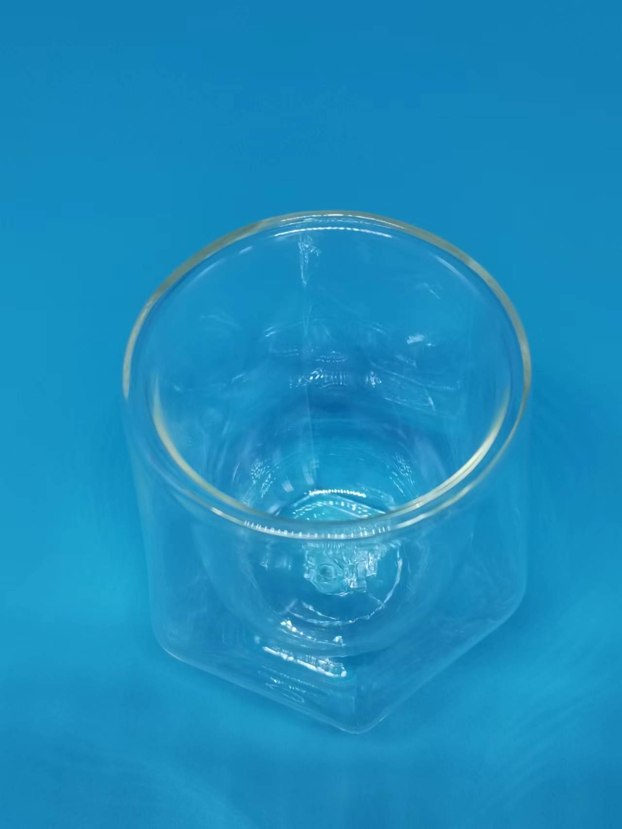 Hexagonal double wall cup borosilicate heat-resistant glass high translucent coffee cup